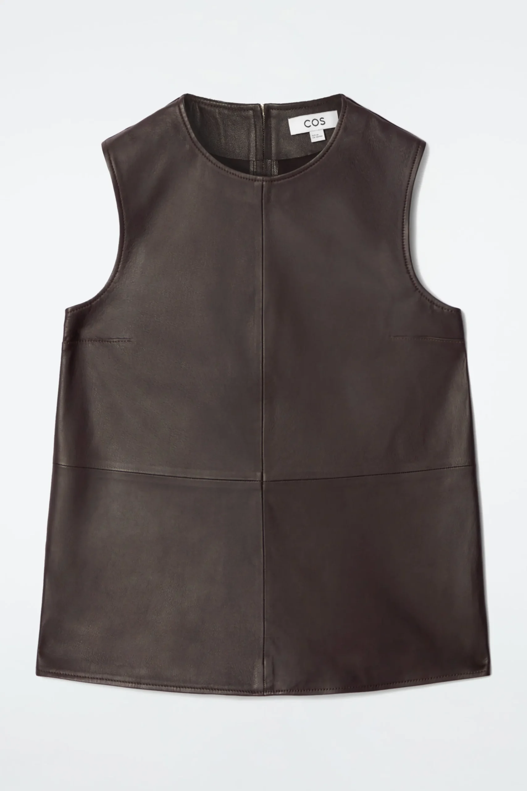 Damen COS Oberteile*ÄRMELLOSES OBERTEIL AUS LEDER