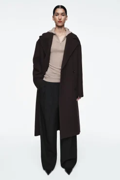 Damen COS Oberteile*SCHMAL GESCHNITTENER KAPUZENPULLOVER AUS WOLLE