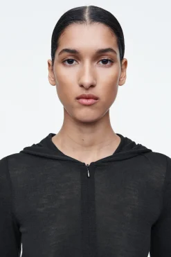 Damen COS Oberteile*SCHMAL GESCHNITTENER KAPUZENPULLOVER AUS WOLLE