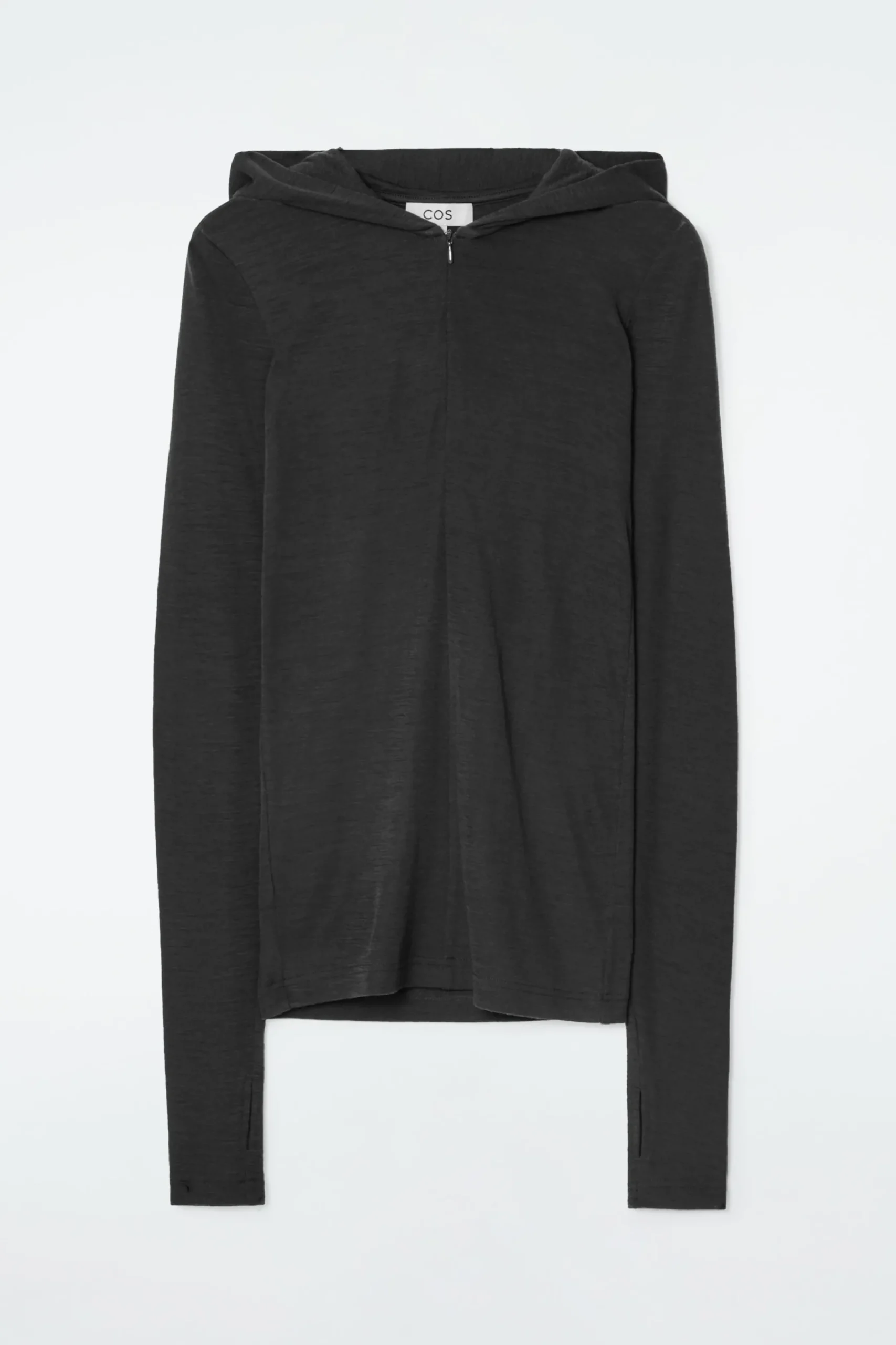 Damen COS Oberteile*SCHMAL GESCHNITTENER KAPUZENPULLOVER AUS WOLLE