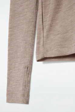 Damen COS Oberteile*SCHMAL GESCHNITTENER KAPUZENPULLOVER AUS WOLLE