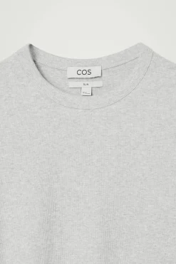 Herren COS T-Shirts & Tanktops*SCHMAL GESCHNITTENES GERIPPTES BAUMWOLL-T-SHIRT