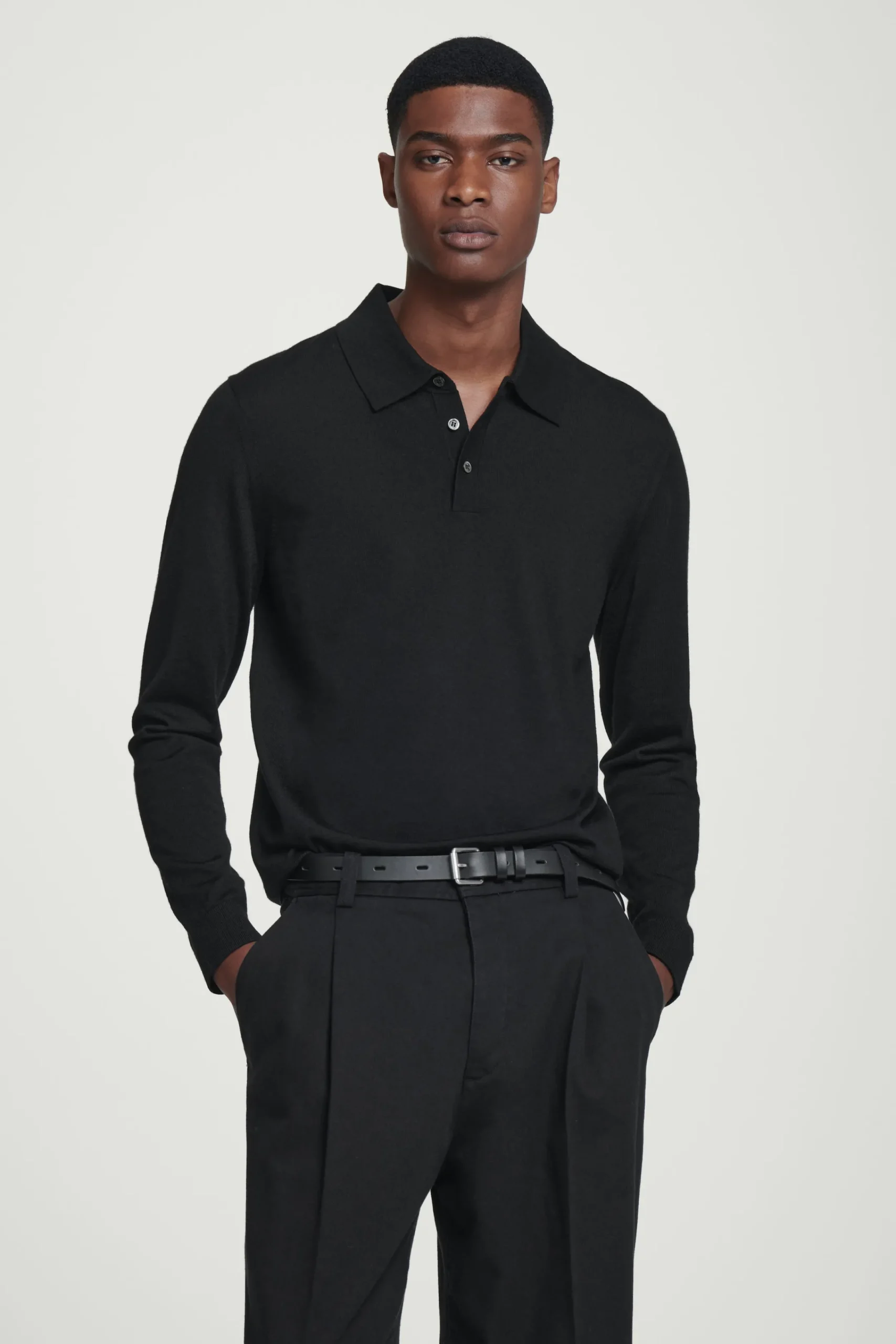 Herren COS Poloshirts | Strickmode*SCHMAL GESCHNITTENES POLOSHIRT AUS MERINOWOLLE