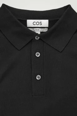 Herren COS Poloshirts | Strickmode*SCHMAL GESCHNITTENES POLOSHIRT AUS SEIDENSTRICK