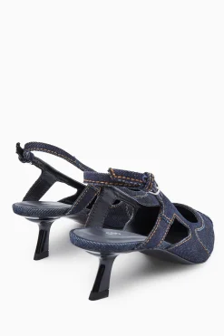 Damen COS Accessoires Aus Leder | Schuhe*SPITZE KITTEN-HEELS AUS DENIM MIT SLINGBACK-RIEMEN