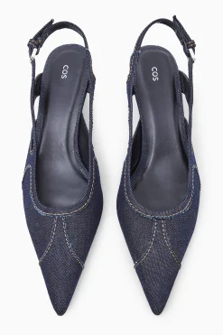 Damen COS Accessoires Aus Leder | Schuhe*SPITZE KITTEN-HEELS AUS DENIM MIT SLINGBACK-RIEMEN