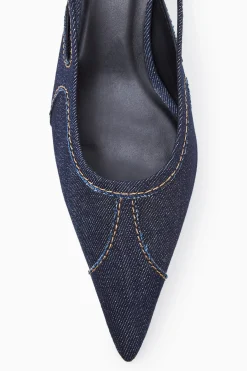 Damen COS Accessoires Aus Leder | Schuhe*SPITZE KITTEN-HEELS AUS DENIM MIT SLINGBACK-RIEMEN