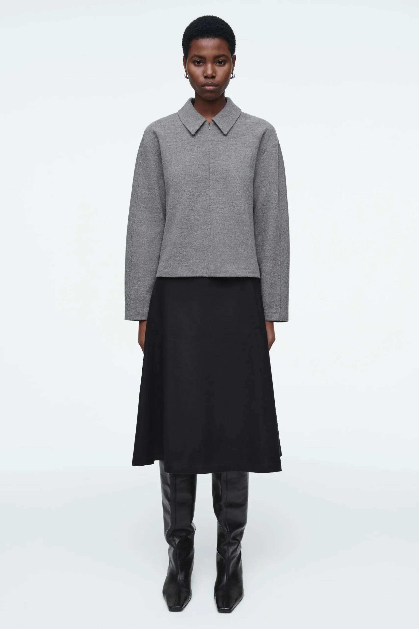 Damen COS Strickmode*STRICKJACKE AUS KOCHWOLLE MIT REISSVERSCHLUSS