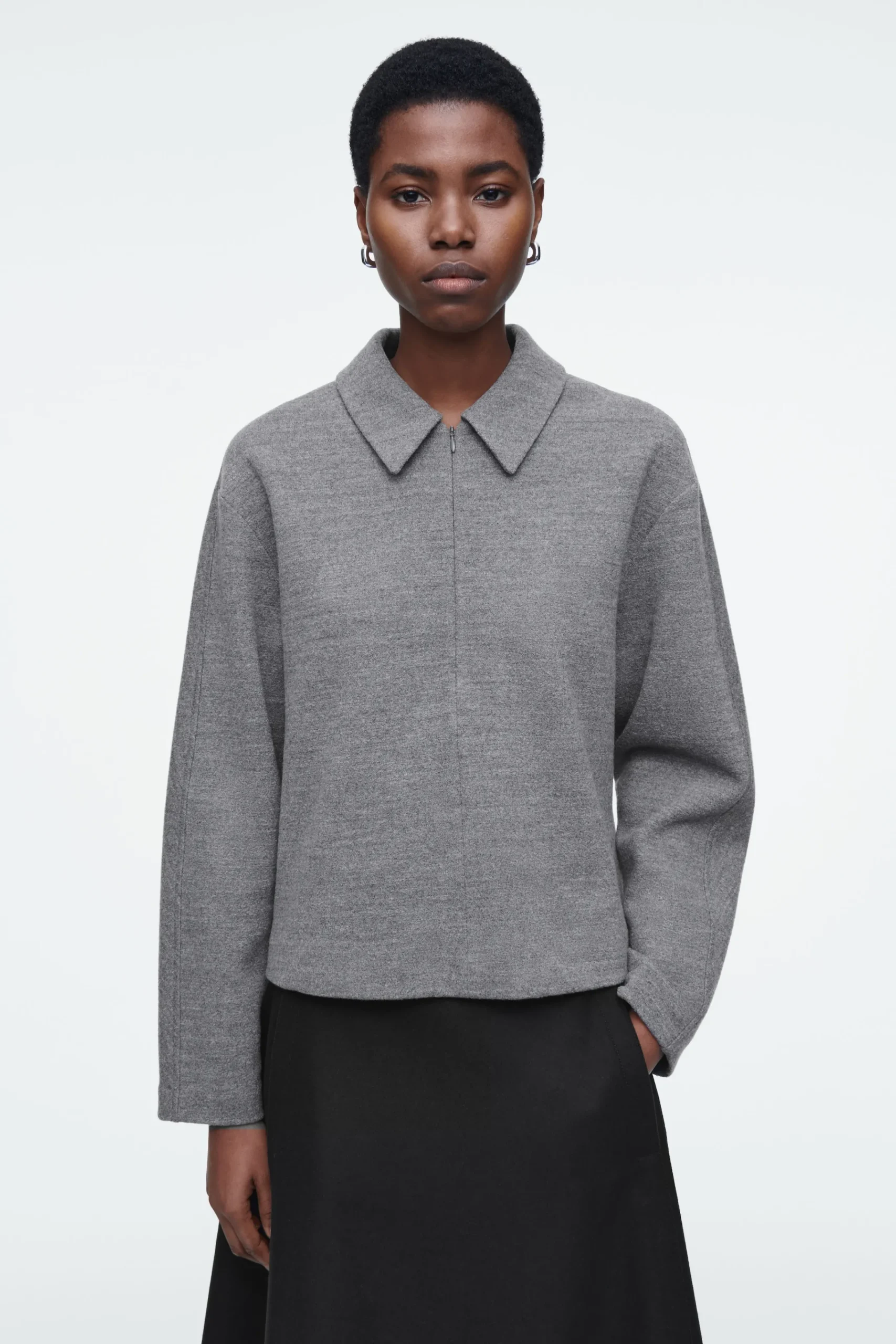 Damen COS Strickmode*STRICKJACKE AUS KOCHWOLLE MIT REISSVERSCHLUSS