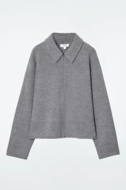 Damen COS Strickmode*STRICKJACKE AUS KOCHWOLLE MIT REISSVERSCHLUSS