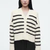 Damen COS Strickmode*STRICKJACKE AUS MERINOWOLLE MIT V-AUSSCHNITT