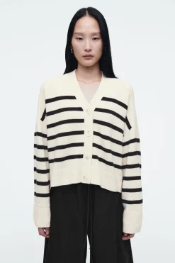 Damen COS Strickmode*STRICKJACKE AUS MERINOWOLLE MIT V-AUSSCHNITT