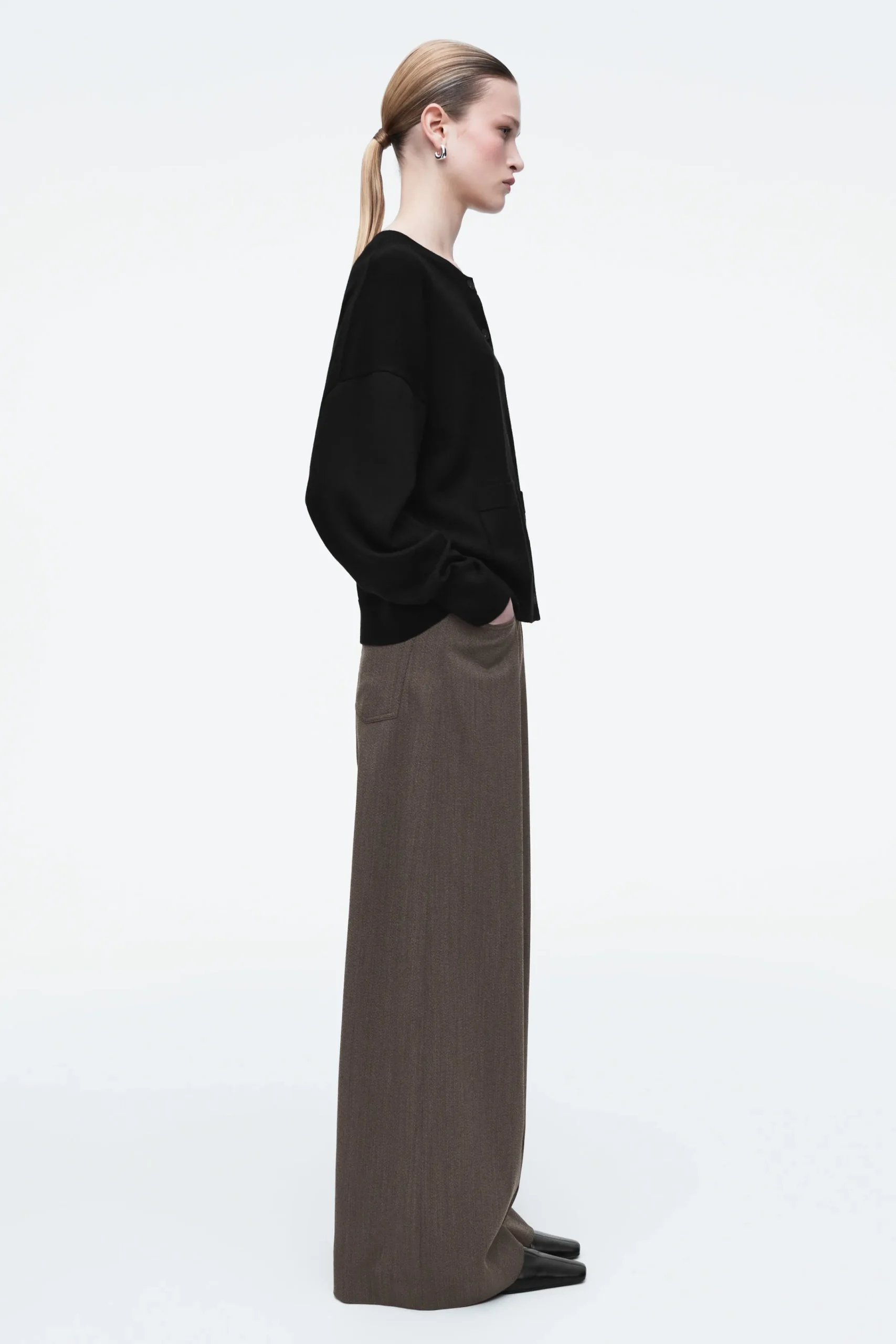 Damen COS Strickmode*STRICKJACKE AUS MERINOWOLLE MIT RUNDHALSAUSSCHNITT