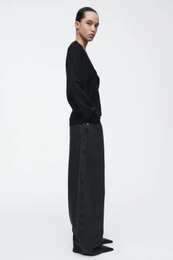 Damen COS Strickmode*STRICKJACKE AUS MERINOWOLLE MIT FLEDERMAUSÄRMELN