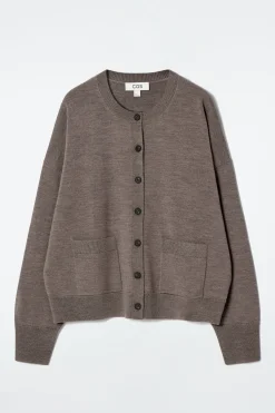 Damen COS Strickmode*STRICKJACKE AUS MERINOWOLLE MIT RUNDHALSAUSSCHNITT