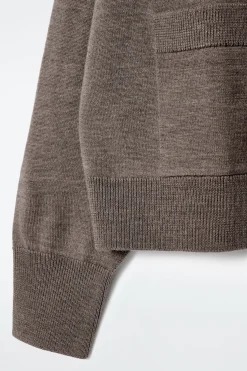 Damen COS Strickmode*STRICKJACKE AUS MERINOWOLLE MIT RUNDHALSAUSSCHNITT