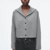 Damen COS Strickmode*STRICKJACKE AUS WOLLE MIT MATROSENKRAGEN