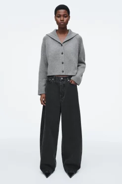 Damen COS Strickmode*STRICKJACKE AUS WOLLE MIT MATROSENKRAGEN