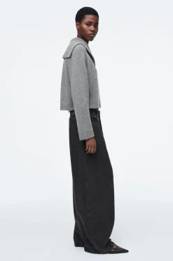 Damen COS Strickmode*STRICKJACKE AUS WOLLE MIT MATROSENKRAGEN