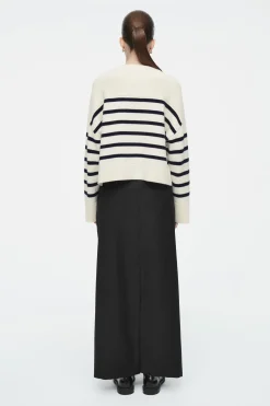 Damen COS Strickmode*STRICKJACKE AUS WOLLE MIT RUNDHALSAUSSCHNITT