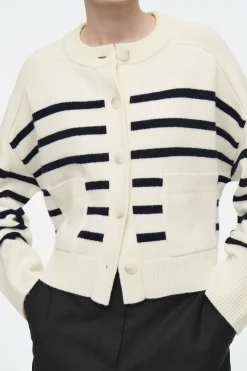Damen COS Strickmode*STRICKJACKE AUS WOLLE MIT RUNDHALSAUSSCHNITT