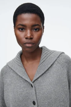 Damen COS Strickmode*STRICKJACKE AUS WOLLE MIT MATROSENKRAGEN