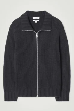 Herren COS Strickmode | Mäntel & Jacken*STRICKJACKE AUS WOLLE MIT STEHKRAGEN