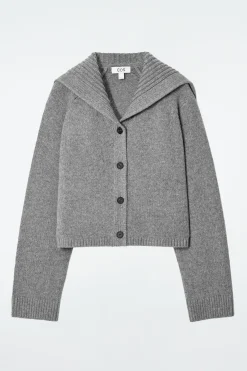 Damen COS Strickmode*STRICKJACKE AUS WOLLE MIT MATROSENKRAGEN