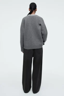 Damen COS Strickmode*STRICKJACKE MIT V-AUSSCHNITT IN COLOUR-BLOCK-OPTIK