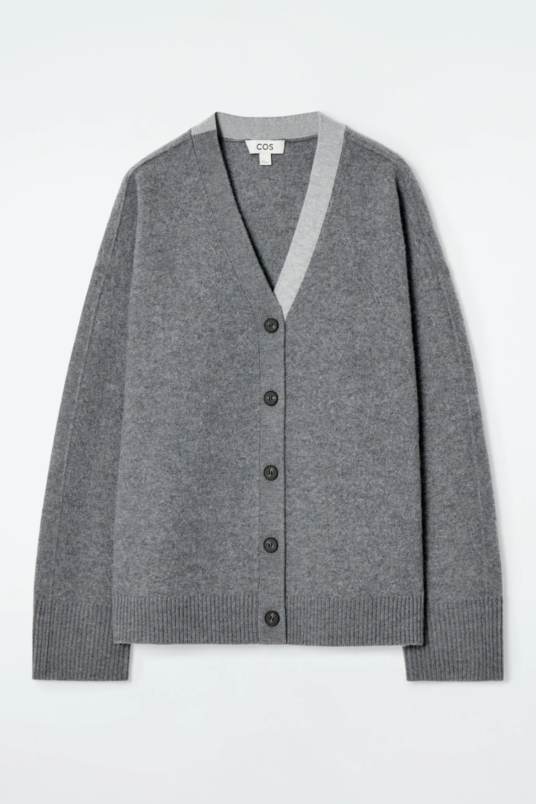 Damen COS Strickmode*STRICKJACKE MIT V-AUSSCHNITT IN COLOUR-BLOCK-OPTIK