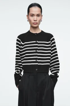 Damen COS Strickmode*VERKÜRZTE STRICKJACKE AUS WOLLE