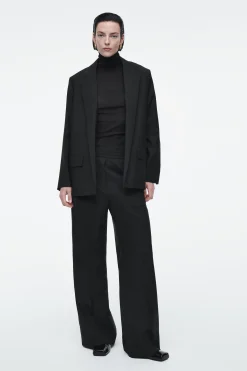 Damen COS Hosen*WOLLHOSE MIT GERADEM BEIN UND ELASTISCHEM BUND