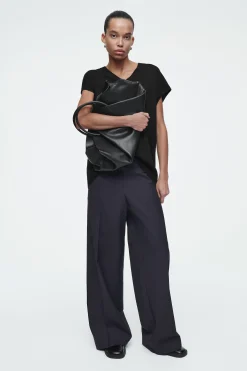 Damen COS Hosen*WOLLHOSE MIT GERADEM BEIN UND ELASTISCHEM BUND